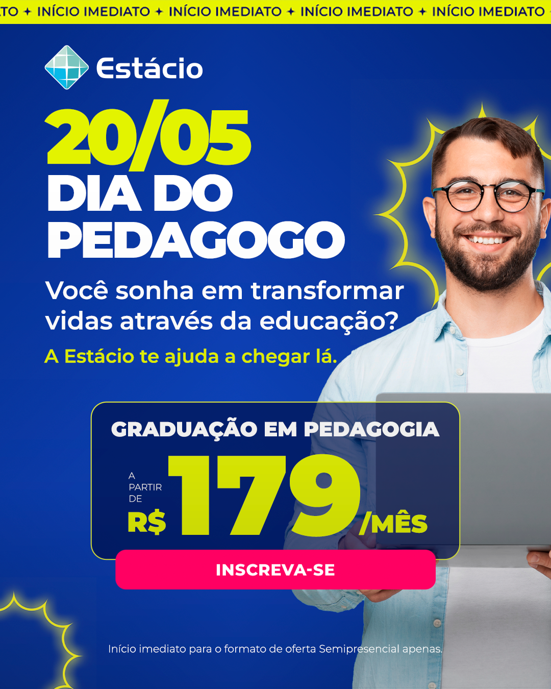 Pedagogia a partir de R$179/mês