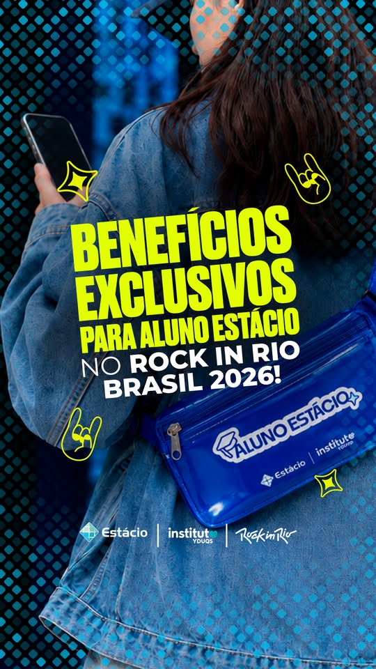É aluno Estácio e vai para o Rock in Rio Brasil? 🎸