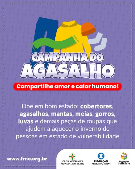 Fundação Mokiti Okada lança a Campanha do Agasalho 2026
