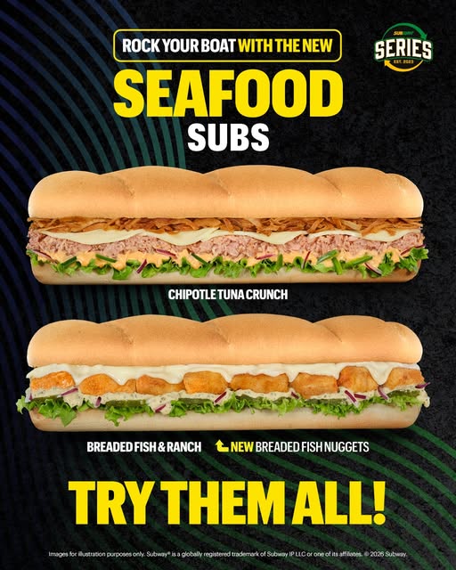 Are you ready to SEA what’s new at Subway® ?⚓️ Try today our NEW Seafood Subs!