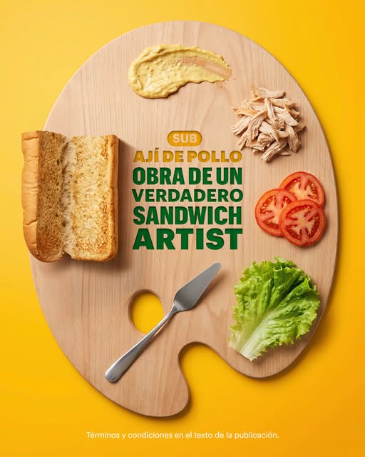 Nuestros subs no los hace la IA. Los crea la inteligencia y el talento de nuestros Sandwich Artists 🔥. Ven y prueba el Sub Ají de Pollo 15cm