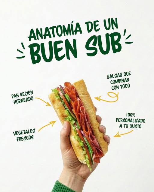Un Sub es la creación más perfecta que hay 💚 Pide los Sub clásicos en tu restaurante más cercano 🥖