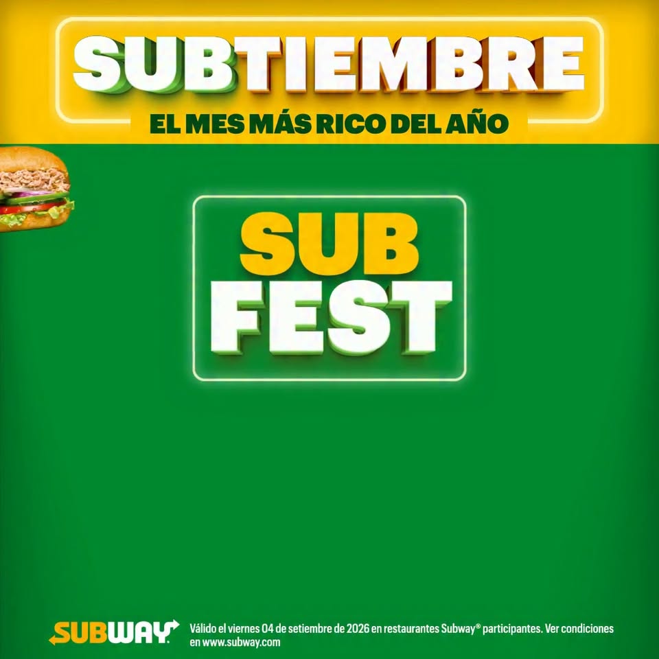 Llegó el 4 de setiembre y la orden del día es clara: cero cocina, mucho Sub. 🥖🔥 Cualquier Sub de 15cm por solo ¢2.000.​