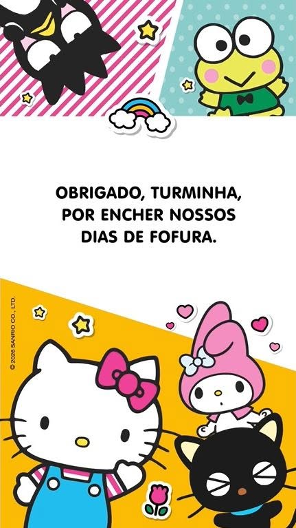 Foram muitos encontros, personagens favoritos e uma coleção inteira de fofura. 🎀💕