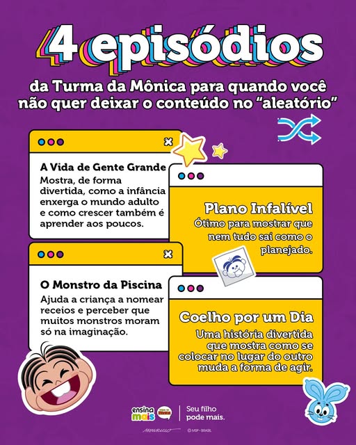 A gente sabe que nem sempre dá para controlar o que aparece nas telas.