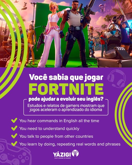 Você sabia que jogar Fortnite pode ajudar a evoluir seu inglês?